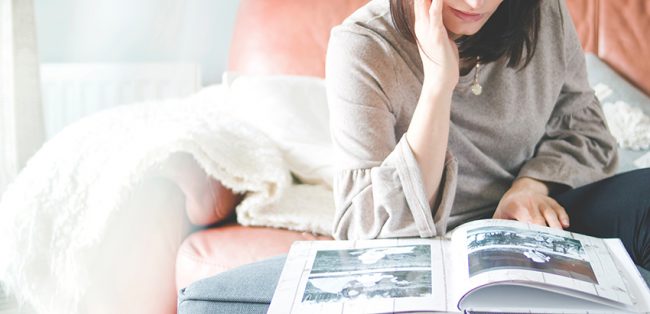 Lady looking at printed photobook
