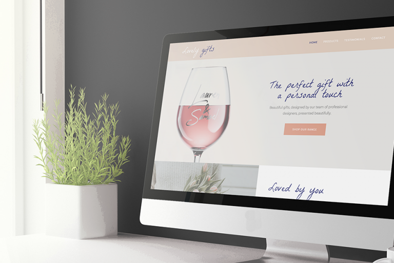 Personalised Gift website on mac computer