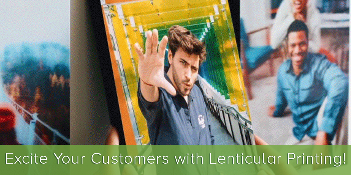 Lenticular print with prints in the background