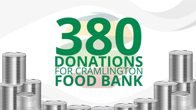 380 Donations to Cramlington Food Bank